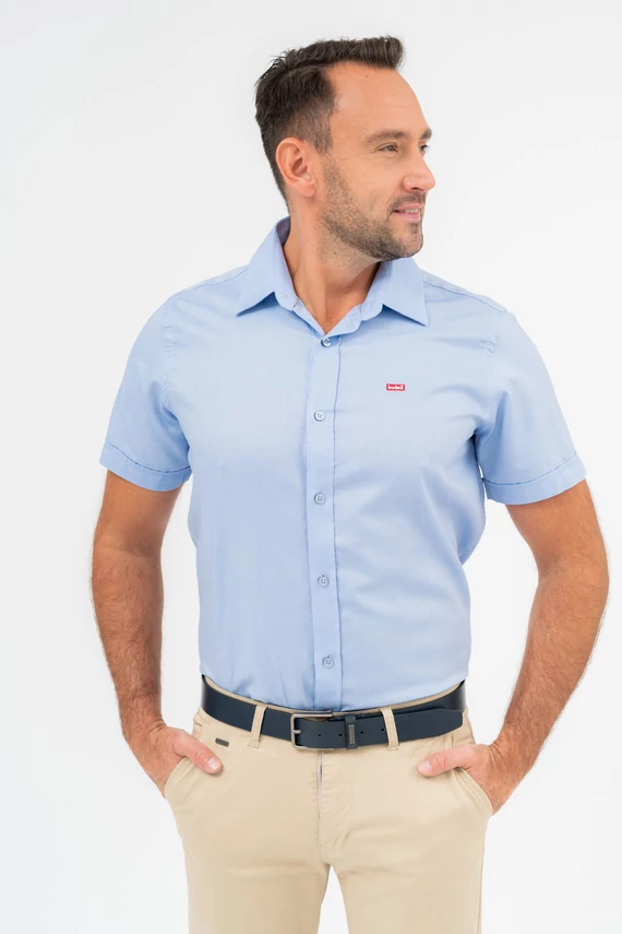Budmil Modern Fit rövid ujjú ing kék
