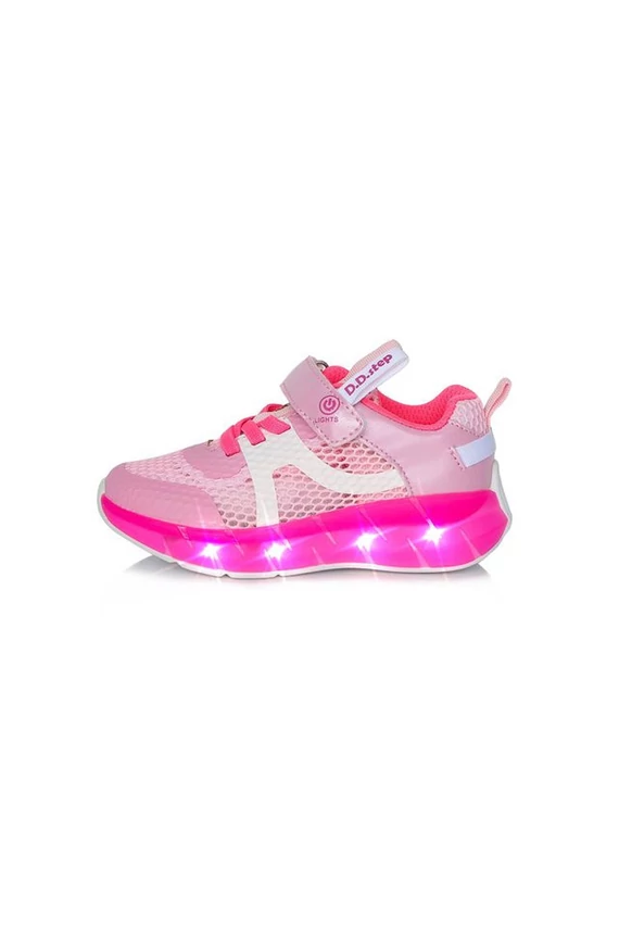 D.D.Step lány sportcipő rózsaszín led-es