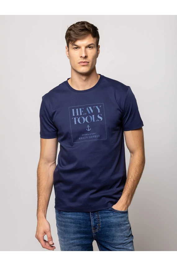 Heavy Tools férfi rövid ujjú póló MALVAR MIDNIGHT