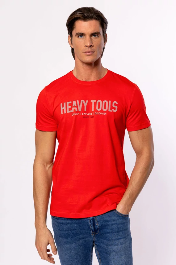 Heavy Tools férfi rövid ujjú póló Makor Red