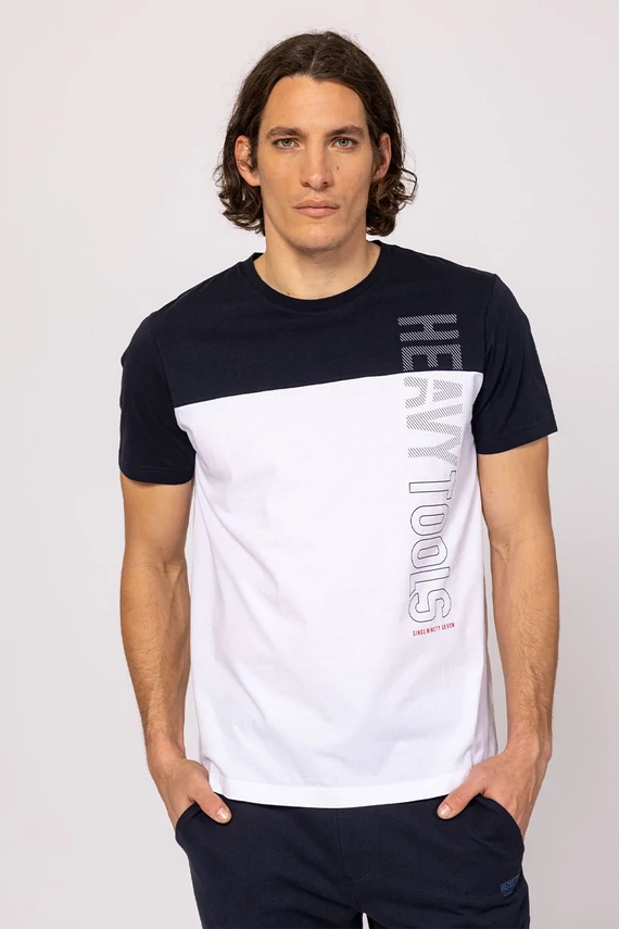 Heavy Tools férfi rövid ujjú póló MATHEOS25 white