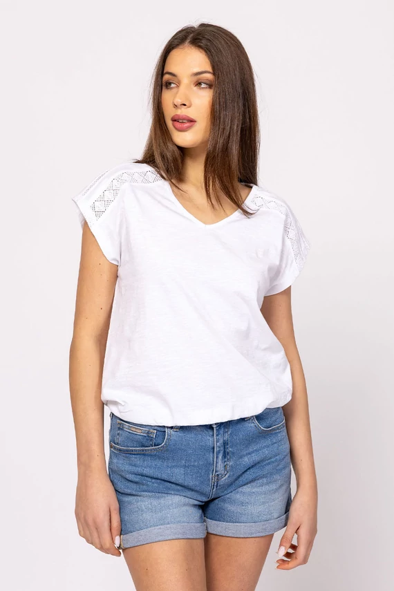 Heavy Tools női rövid ujjú póló MUDLA WHITE