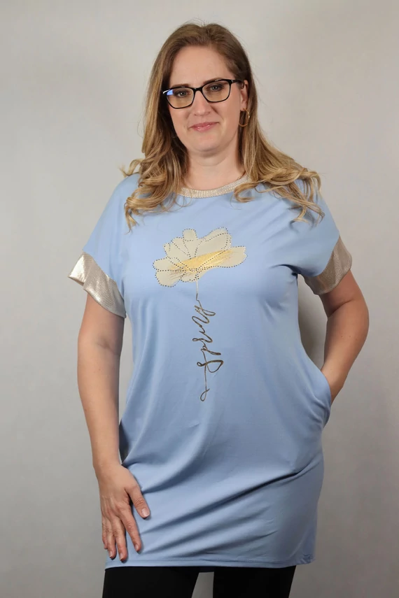 LINDA rövid ujjú tunika bézs