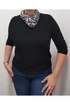 Kép 1/3 - MY STYLE női kötött sálas felső csillogós fekete