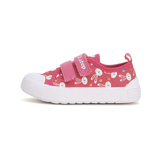 D.D.Step lány vászon cipő mintás pink