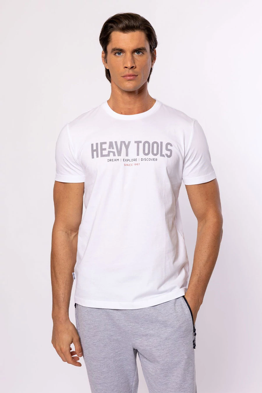 Heavy Tools férfi rövid ujjú póló MAKOR white