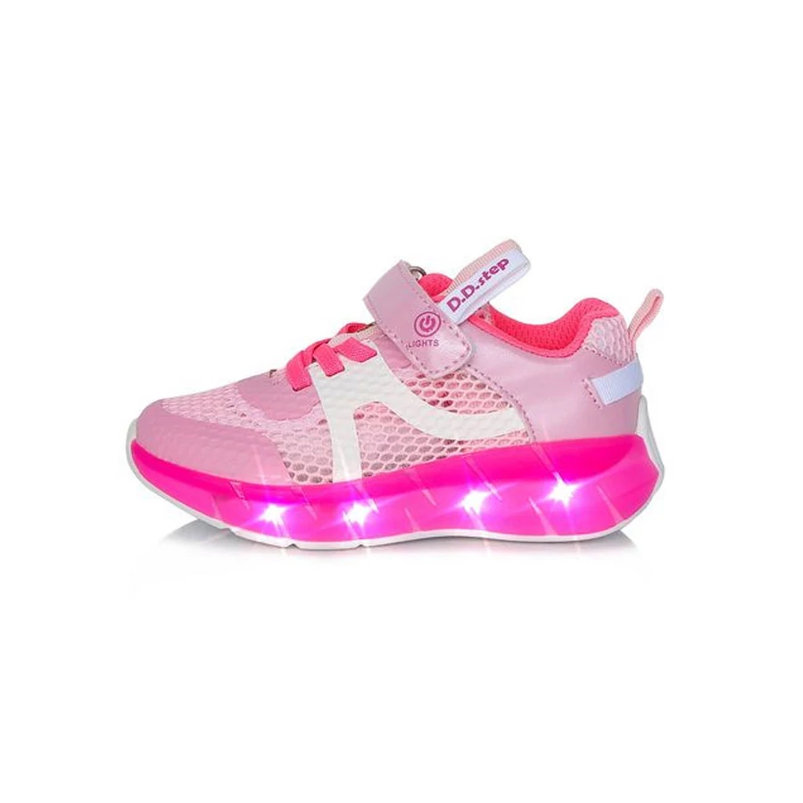 D.D.Step lány sportcipő rózsaszín led-es
