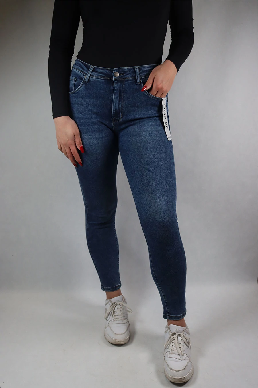 Moon Girl Skinny hosszú női farmernadrág kék