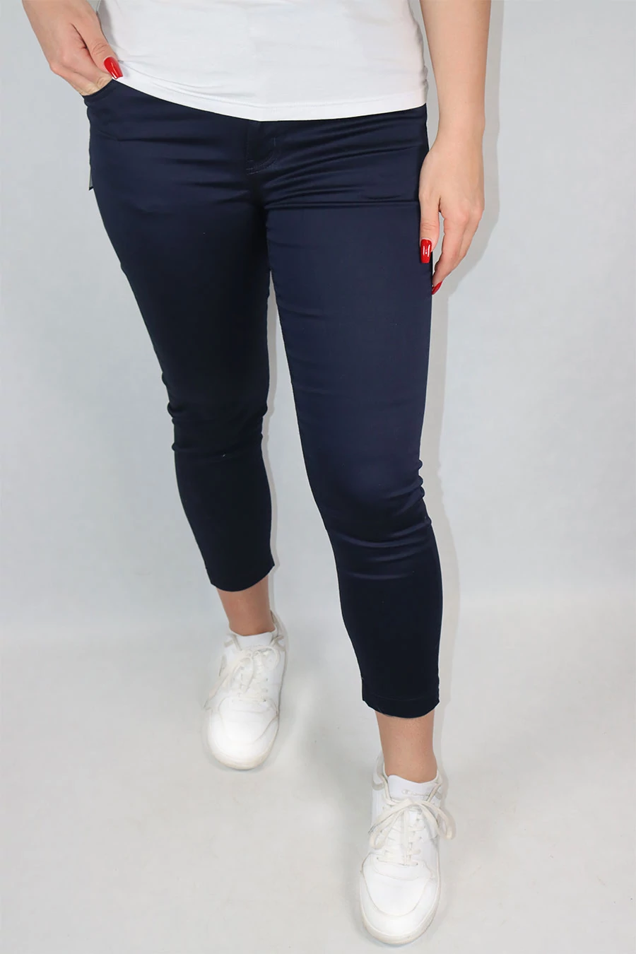 Moon Girl capri vászon nadrág sötétkék